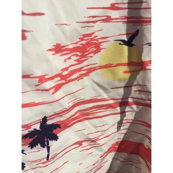 Johnnie-o Mens swim trunks size large drawstring swimming white orange palm tree - Picture 2 of 13